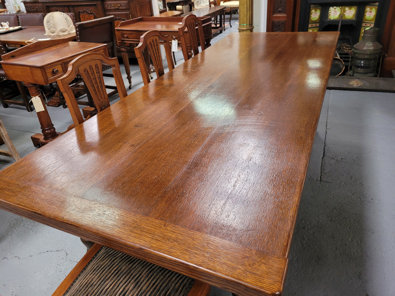 Amazing French Oak Stretcher Base Farmhouse Table | Antique & Vintage | Moonee Ponds Antiques | Australia Wide Delivery