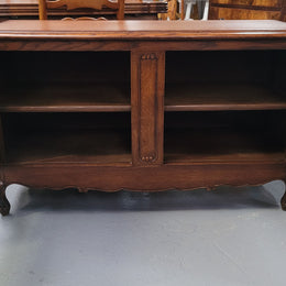 A hard to find Louis XV style French two door cabinet which would make an ideal TV cabinet. It has been sourced from France and in good original detailed condition.