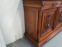 French Walnut Henry II Style Sideboard-Buffet With Superb Carving | Antique & Vintage | Moonee Ponds Antiques | Australia Wide Delivery