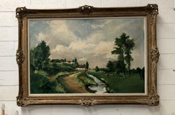 Beautiful French Signed Oil on Canvas of a Country Scene | Antique & Vintage | Moonee Ponds Antiques | Australia Wide Delivery