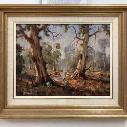 Oil On Board By Bill Ambagtsheer Titled "Grazing Near Beechworth "
