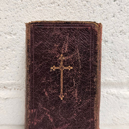 Very small antique leather bound Key of Heaven Manual of Prayer Book printed by M H Gill & Son Dublin. Condition commensurate with age.