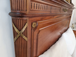 Louis XVI Style Mahogany Queen Size Bed On Original Castors | Antique & Vintage | Moonee Ponds Antiques | Australia Wide Delivery
