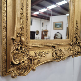 Stunning Antique Carved Gilt Wood Framed Mirror