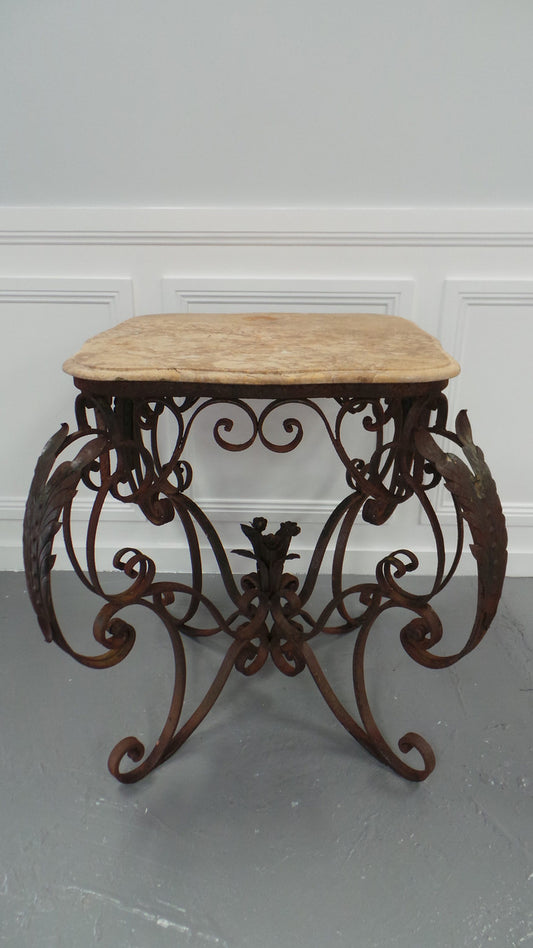 Vintage French Style Wrought Iron Bakers Table