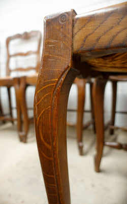 Set of Six French Oak Rush Chairs | Antique & Vintage | Moonee Ponds Antiques | Australia Wide Delivery