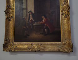 Gilt Framed Signed Oil On Canvas of "French Interior Scene" | Antique & Vintage | Moonee Ponds Antiques | Australia Wide Delivery