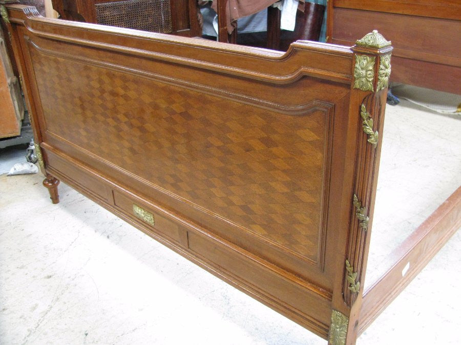 French Walnut Queen Size Bed