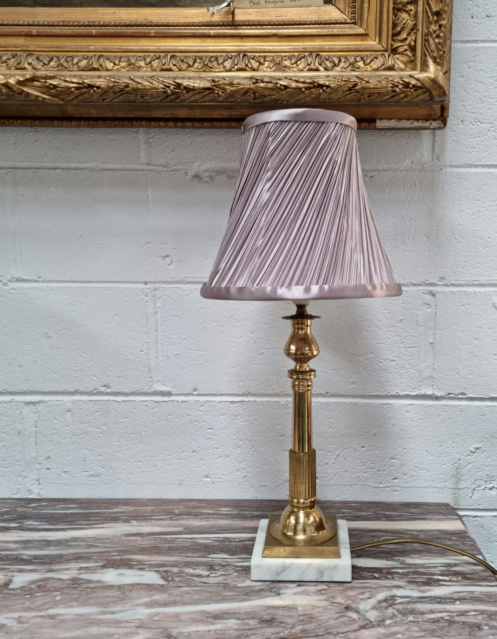 Lovely Vintage Marble & Brass Table Lamp | Antique & Vintage | Moonee Ponds Antiques | Australia Wide Delivery