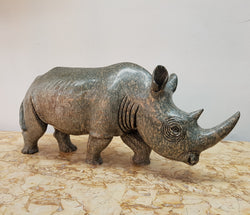 Carved Stone Rhinoceros | Antique & Vintage | Moonee Ponds Antiques | Australia Wide Delivery