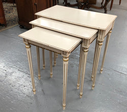 Vintage French Style Painted Nest Of Three Tables | Antique & Vintage | Moonee Ponds Antiques | Australia Wide Delivery