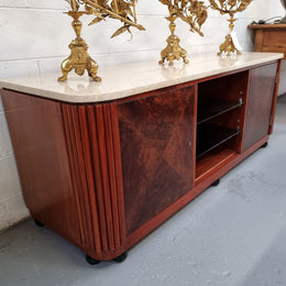 Art Deco Style Low Line Marble Top Cabinet