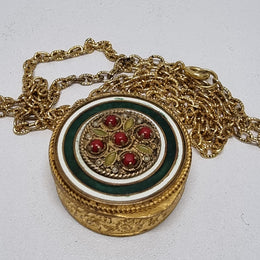 Vintage Gilt & Enamel Pill Box