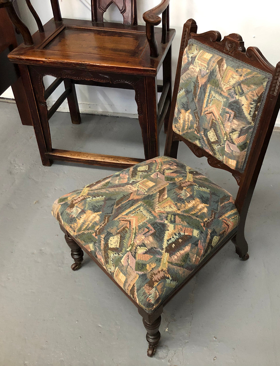 An Upholstered Edwardian Bedroom Chair