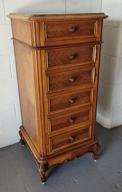 French Louis XV Walnut Single Side Cabinet with Inset Marble Top | Antique & Vintage | Moonee Ponds Antiques | Australia Wide Delivery