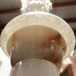 Vintage Italian Alabaster Pedestal With Urn Lamp