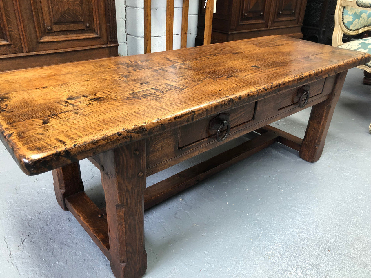 French Rustic Oak Coffee Table | Antique & Vintage | Moonee Ponds Antiques | Australia Wide Delivery