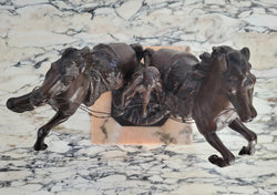 French Art Deco Cold Painted Bronze Metal Marley Horses Statue | Antique & Vintage | Moonee Ponds Antiques | Australia Wide Delivery