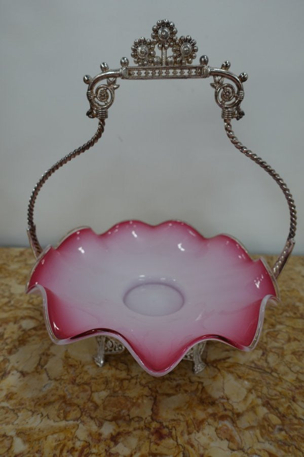 Victorian Glass Satin Ruby Bowl