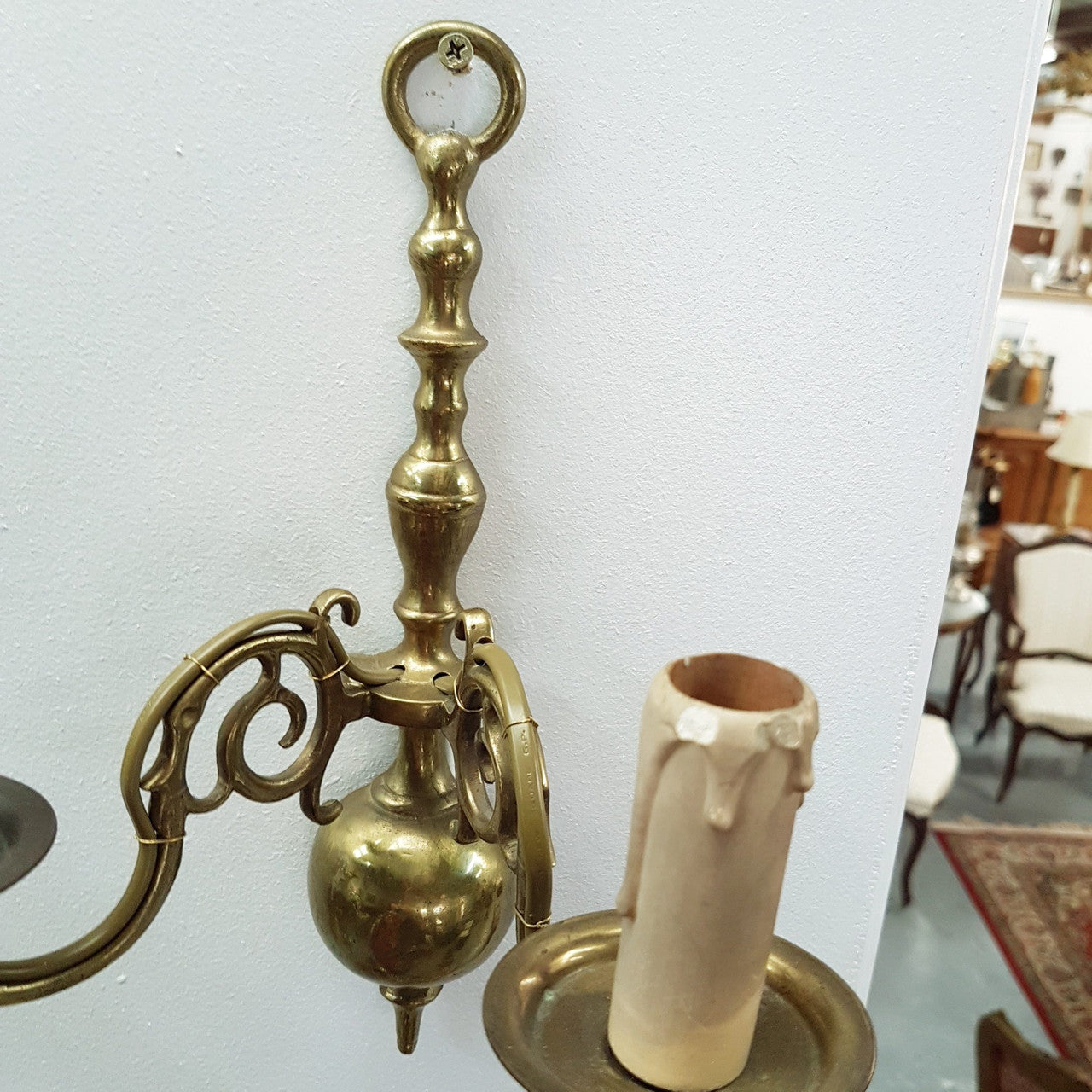 Set Of Four Elegant Brass Flemish Wall Sconces