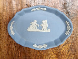 Pretty Oval Blue-White Wedgwood Jasper Ware Small Bowl | Antique & Vintage | Moonee Ponds Antiques | Australia Wide Delivery