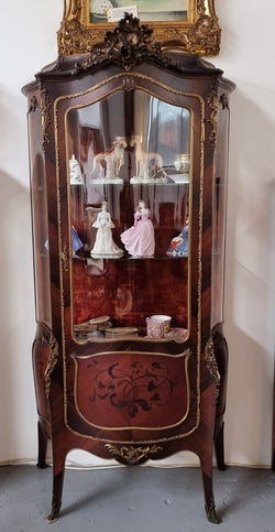 French Louis XV Style Marquetry Inlaid Vitrine With Ormolu Mounts | Antique & Vintage | Moonee Ponds Antiques | Australia Wide Delivery