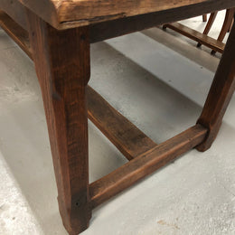 19th Century French Oak Farmhouse Table With Drawer