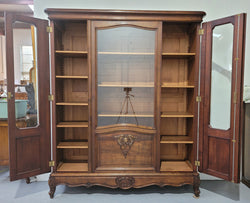 French Louis XV Style Walnut Three Door Bookcase | Antique & Vintage | Moonee Ponds Antiques | Australia Wide Delivery