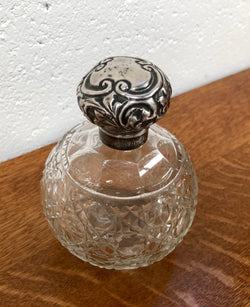 Edwardian Crystal & Silver Top Scent Bottle | Antique & Vintage | Moonee Ponds Antiques | Australia Wide Delivery