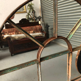 French Cast Iron Arched Garden Mirror