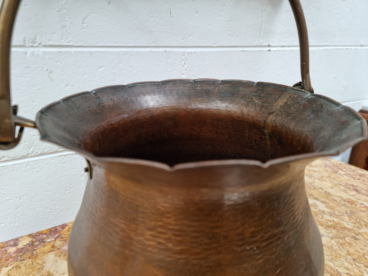 Antique Brass Decorative Jardinière With Handle | Antique & Vintage | Moonee Ponds Antiques | Australia Wide Delivery