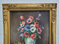 French "Floral Arrangement" Oil On Canvas Painting With Gilt Frame | Antique & Vintage | Moonee Ponds Antiques | Australia Wide Delivery