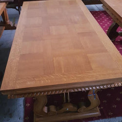 French Oak Iron Base Dining Table (original unrestored condition) | Antique & Vintage | Moonee Ponds Antiques | Australia Wide Delivery