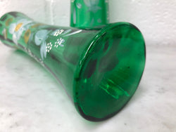 Beautiful Pair of hand painted glass Vases | Antique & Vintage | Moonee Ponds Antiques | Australia Wide Delivery