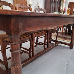 Striking Reclaimed Timber Rustic Oak Farmhouse Table