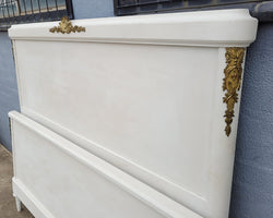 French Louis 16th Style Chalk Painted Queen Size Bed | Antique & Vintage | Moonee Ponds Antiques | Australia Wide Delivery