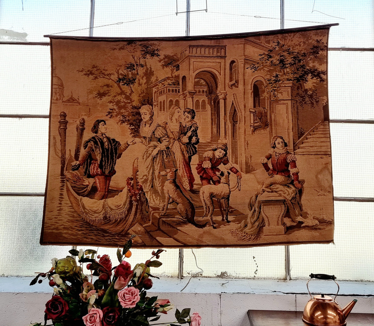 Large Antique Belgium Tapestry