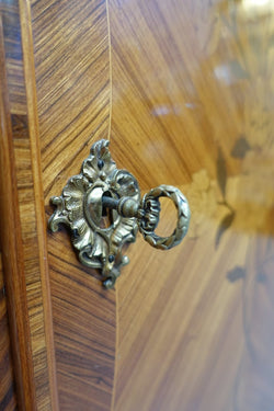 French Louis XV Style Marquetry Kingwood And Walnut Inlaid Marble Top Cabinet | Antique & Vintage | Moonee Ponds Antiques | Australia Wide Delivery