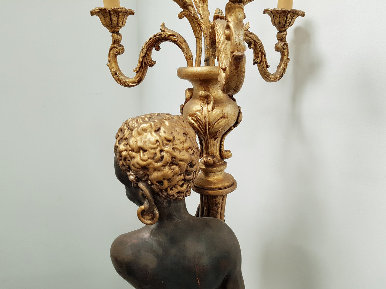 Wooden 19th Century Italian Blackamoor Floor Lamp