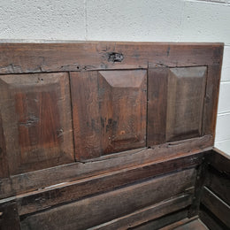 Early 19th Century French Oak carved coffer with a lift up lid for storage. A beautiful piece and in good original condition.