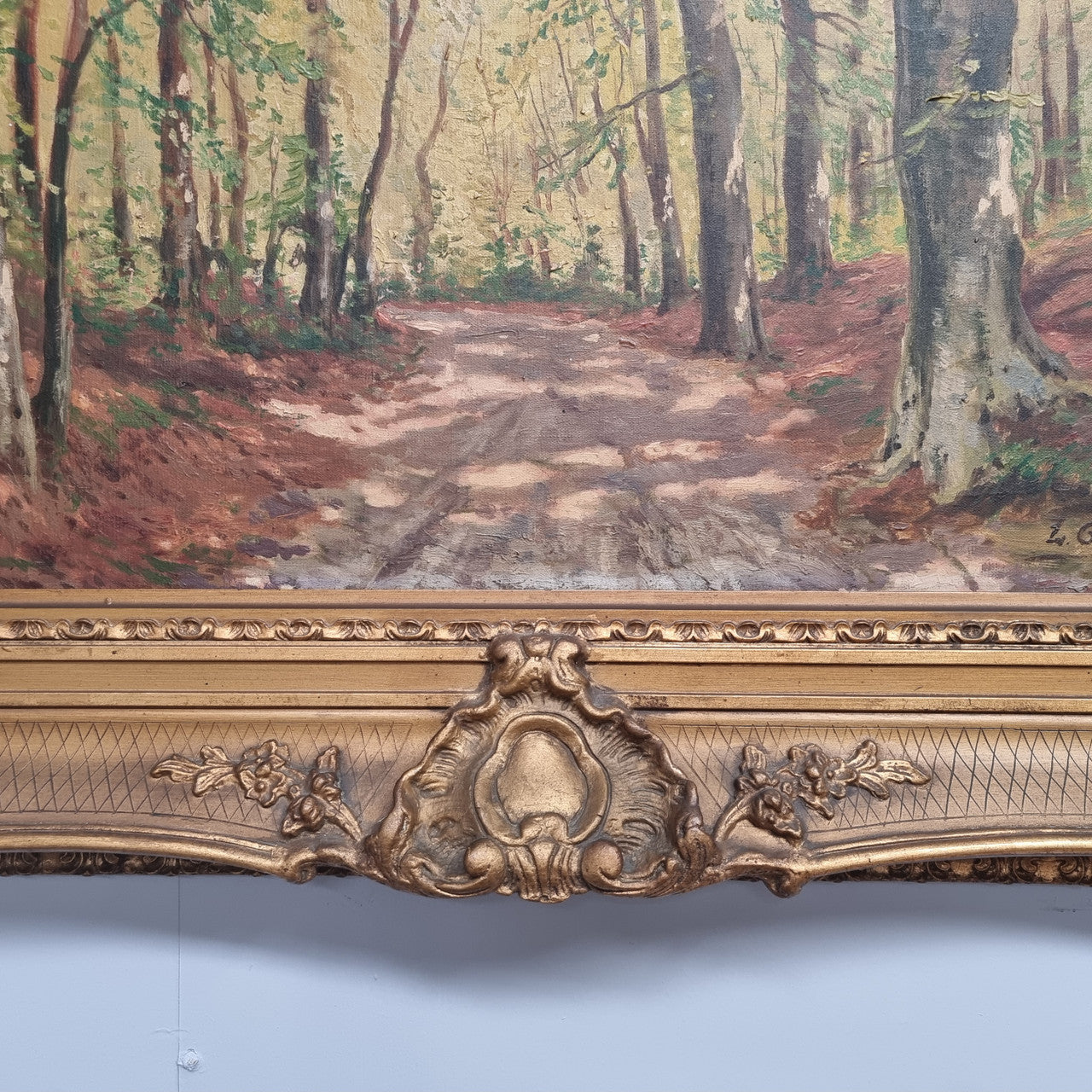 Amazing French signed oil on canvas painting of trees, it is framed in a lovely gilt frame. In good original condition. Please see photos as they form part of the description.