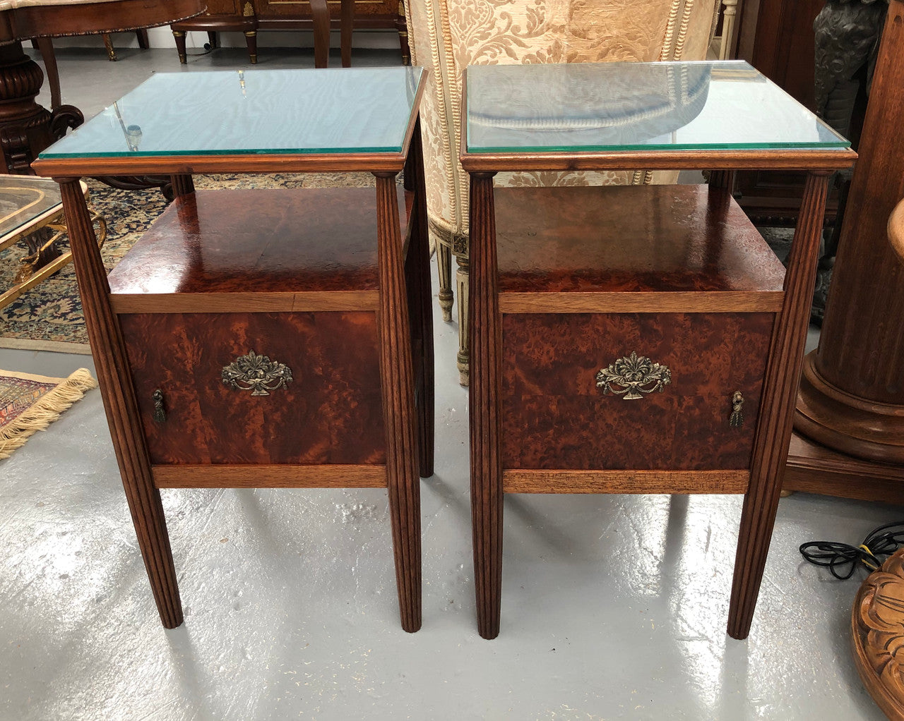 Amboyna Pair Of Bedsides | Antique & Vintage | Moonee Ponds Antiques | Australia Wide Delivery