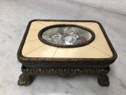 Edwardian Gilt Metal & Hand-Painted Miniature Casket | Antique & Vintage | Moonee Ponds Antiques | Australia Wide Delivery