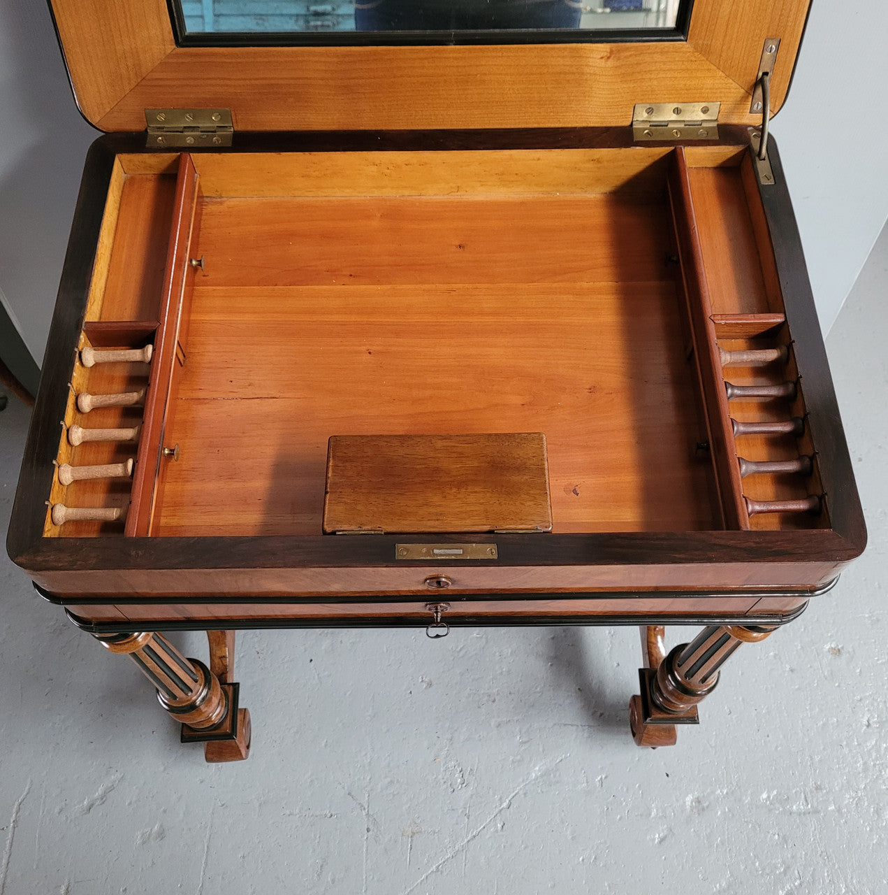 French 19th Century Mahogany & Ebonised Sewing-Work Table | Antique & Vintage | Moonee Ponds Antiques | Australia Wide Delivery