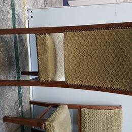 Set Of Six Upholstered Dining Chairs And Two Matching Carvers