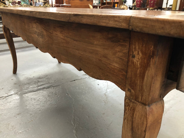 Early 19th Century French Farmhouse Table With Drawer & Pull Out Bread Board