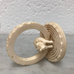 Unusual Antique carved Ivory serviette ring Featuring an Elephant. In good original condition.