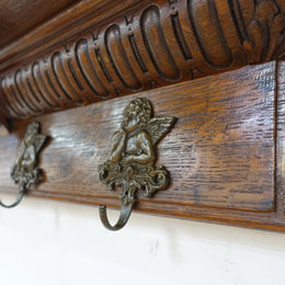 19th Century French Oak Coat Rack-1
