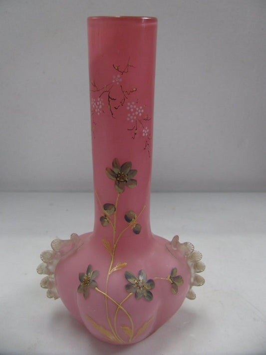 Victorian Glass Satin Ruby Vase