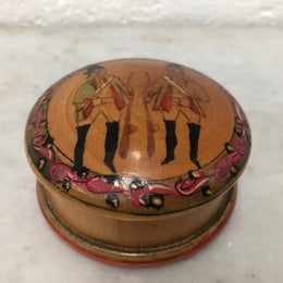 Vintage Treen Hand-Painted Trinket Box